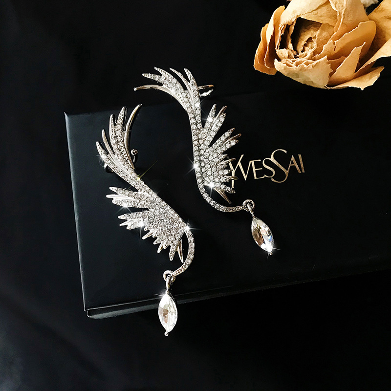 Silver Post Luxury Angel Wing Earrings