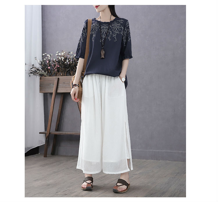 Title 4, Cotton Plus Size Retro Literary Thin Lace Five-...