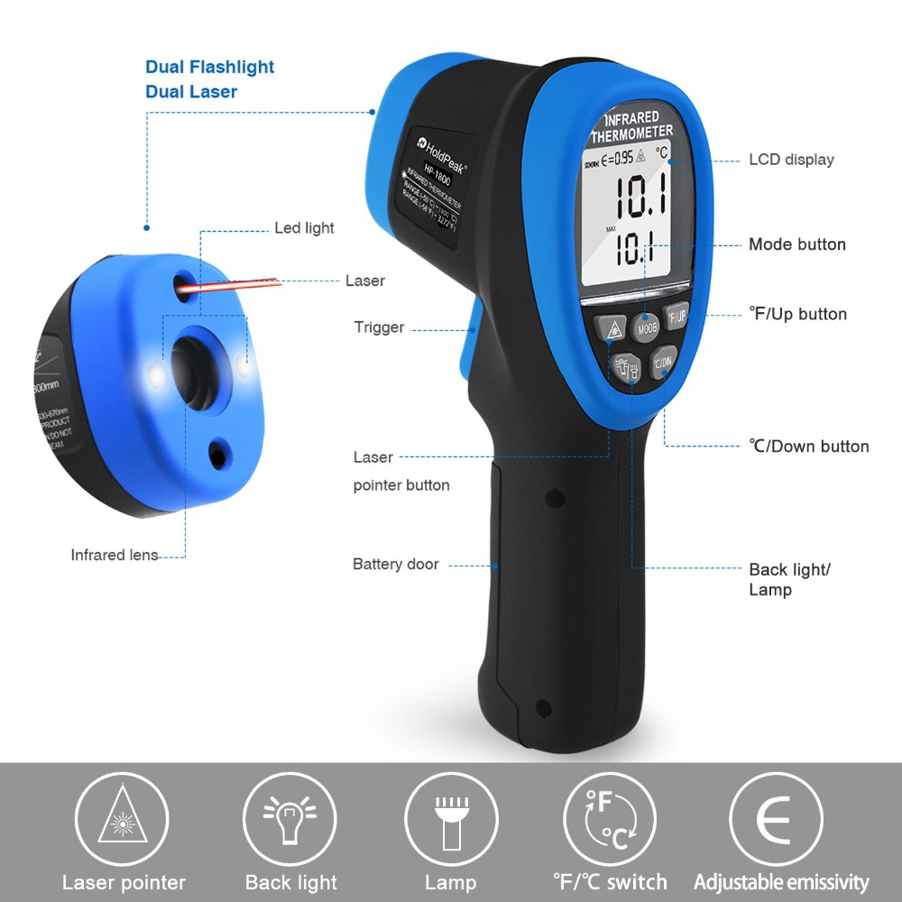 Title 2, Neues, berührungsloses digitales Thermometer mi...