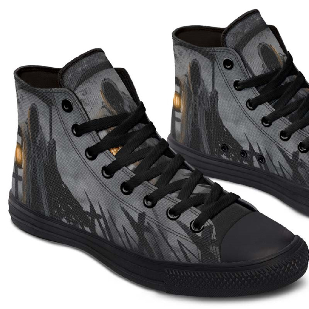 Printed Couple High Top Canvas Shoes
