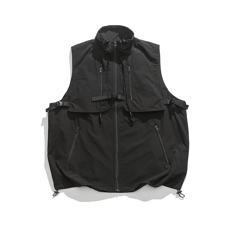 Title 3, Stand Collar Workwear Vest Baggy Coat