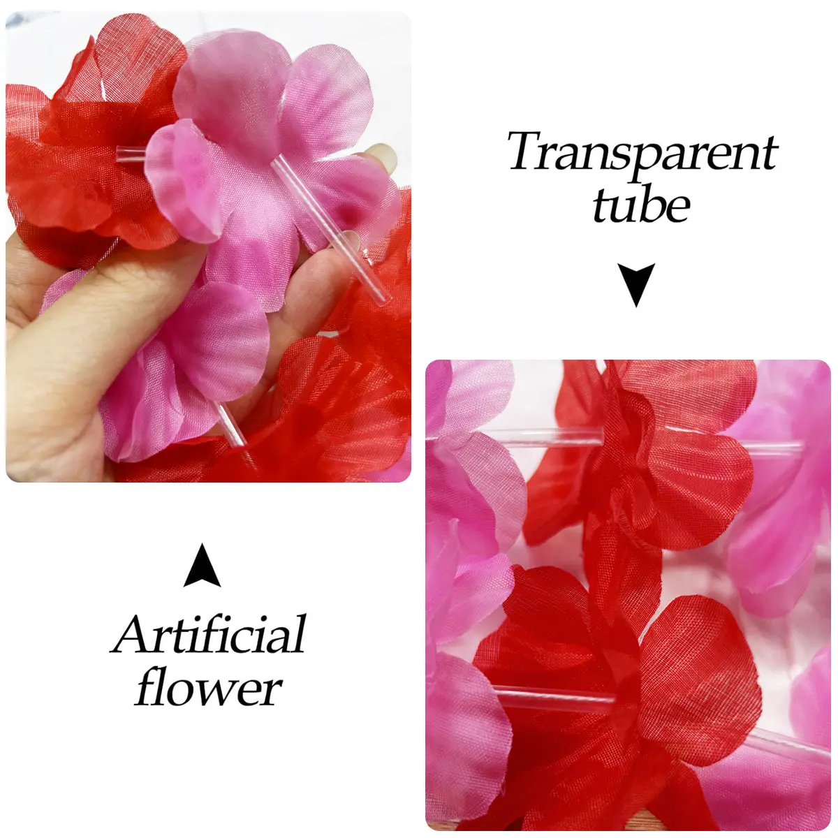 20 Packs Hawaiian Flower Necklace Hawaiian Leis Summer Beach Vacations Leis
