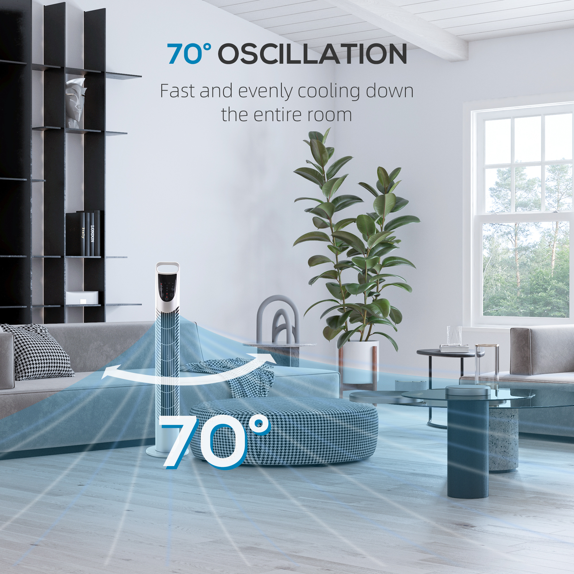 31 Oscillating Tower Fan With Remote Control, 7.5H Timer, 3 Speed 3 Modes, Electric Floor Standing Cooling Fan For Home Bedroom Office, Silver This Product Is Prohibited From Sale On Amazon.