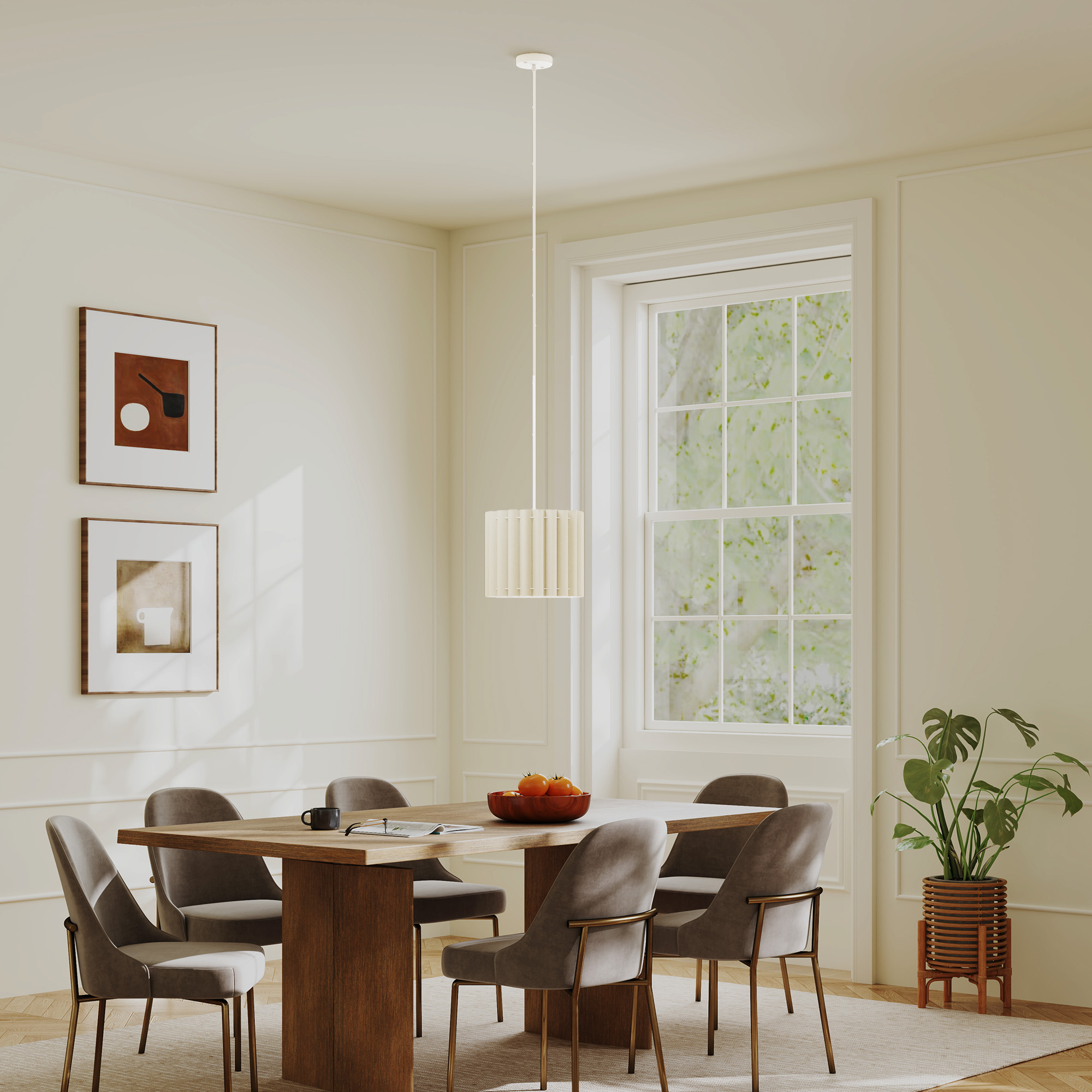 Linen Pendant Light, Bedside Ceiling E27 Bulb, Modern Style, Suitable — image 8