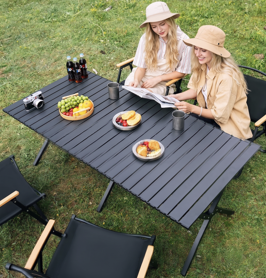 Outdoor Folding Table, Roll-up Table, Portable Tables And Chairs For Picnic, Outdoor Cooking, Barbecue And Camping