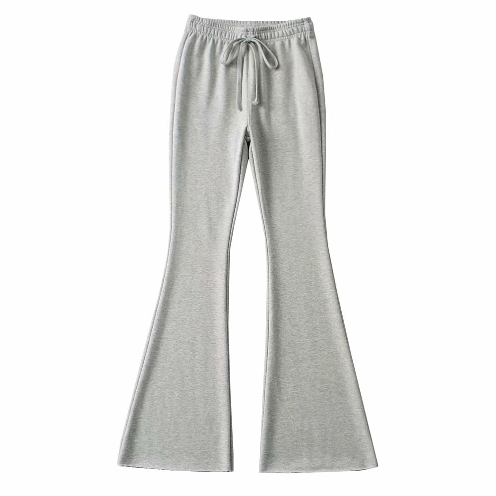 Raw Edge Sweatpants Loose Flared Slim High Waist
