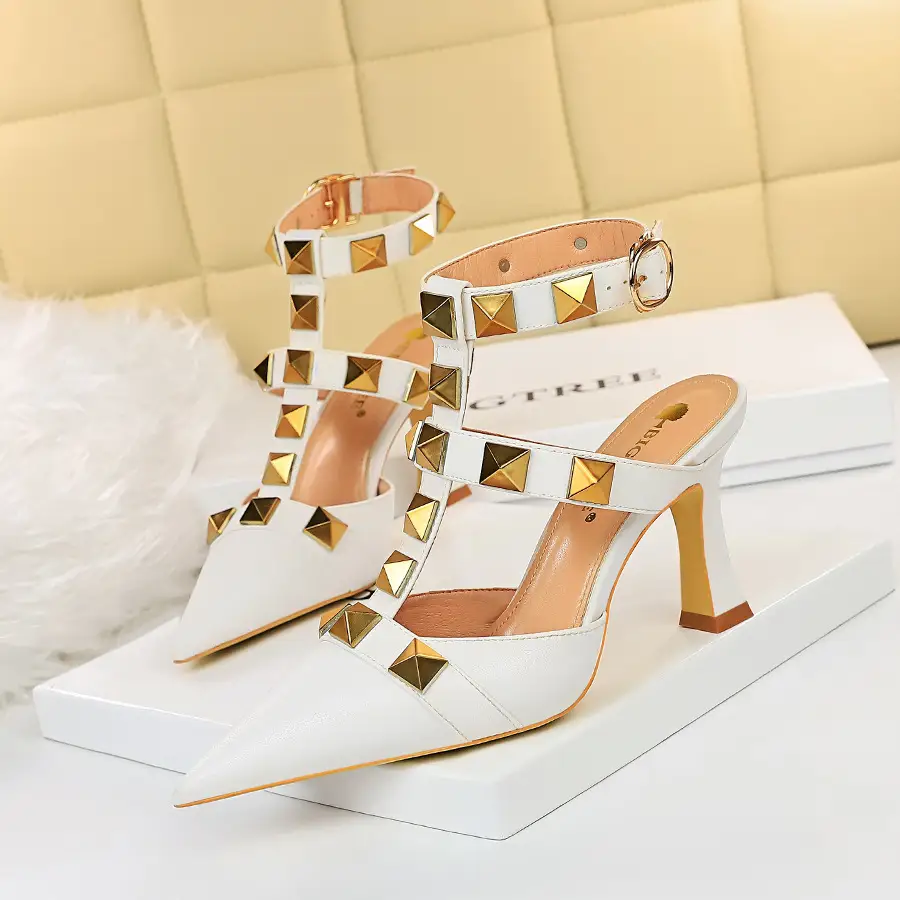 Women's Vintage Summer Stud Roman Style High Heels
