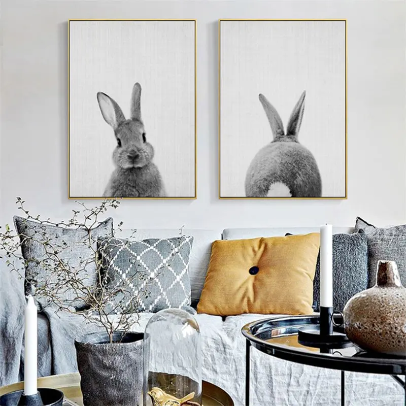 Rabbit Tail Black And White Poster
