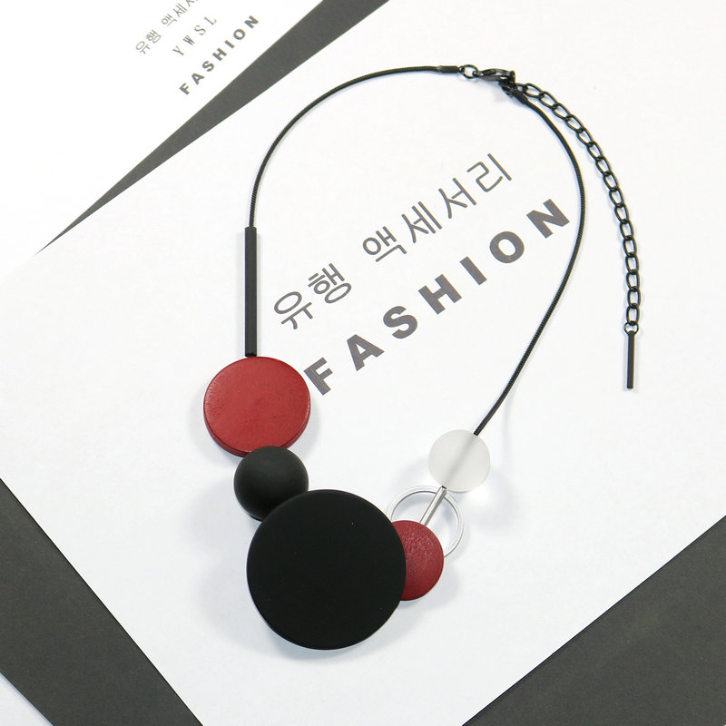 Geometric Matte Contrast Longtail Accessory Necklace
