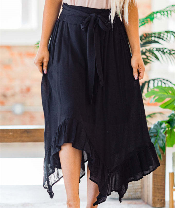 High Waist Irregular Patchwork Versatile Skirt