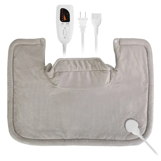 22.4x16.3in Large Weighted Heating Pad For Neck And Shoulders Electric Fast Heating Mat Neck Wrap Cushion Pain Relief With 6 Temperature Settings 4... Beige - Shop at LoveMi