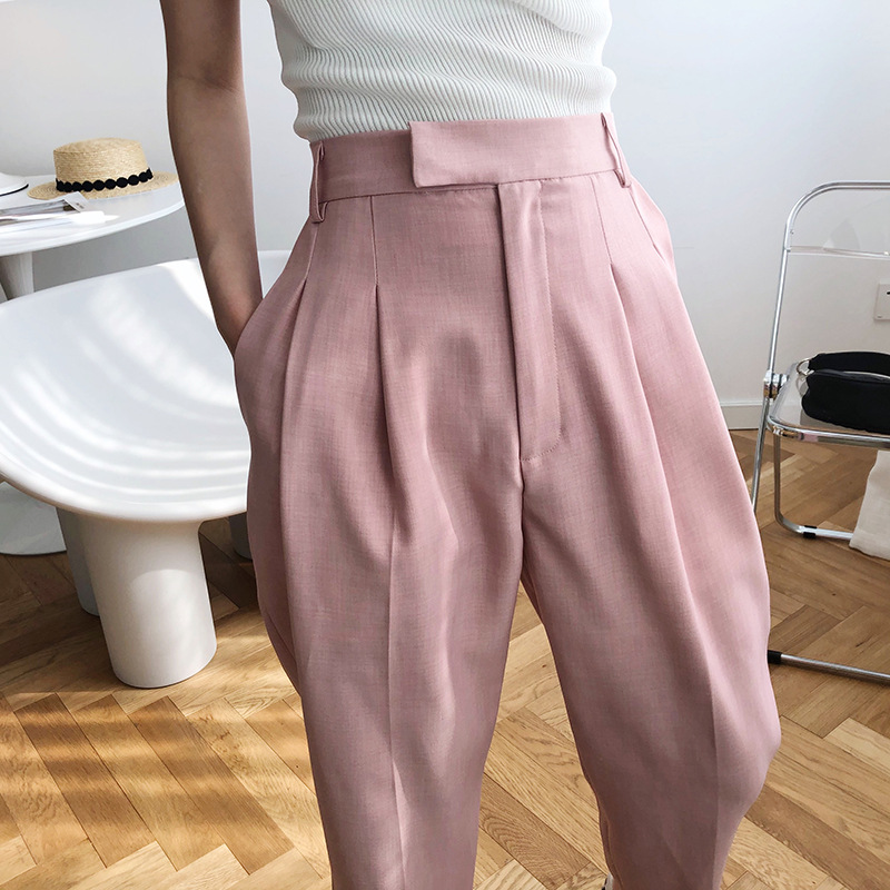 Women's Casual White Suit Pants Net Red