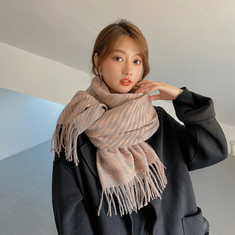Double-faced Cashmere Woven Shawl Warm Scarf