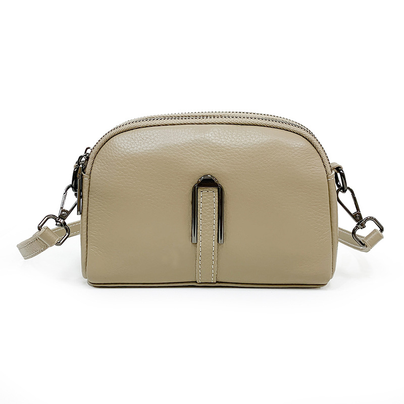 Women's Fashion All Match Genuine Leather Top Layer Cowhide Bag Khaki - Shop at LoveMi