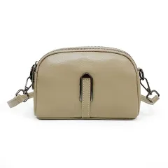 Women's Fashion All Match Genuine Leather Top Layer Cowhide Bag - Khaki - View 1