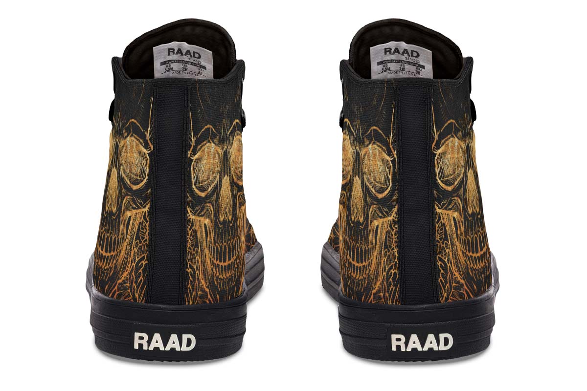 Men's And Women's Fashion Color Printing High-top Canvas Shoes