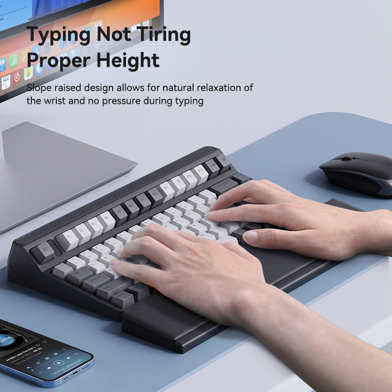 Tastatur støtte mus Wrist Pad skrivebord Storage Box - Miniatyr 7