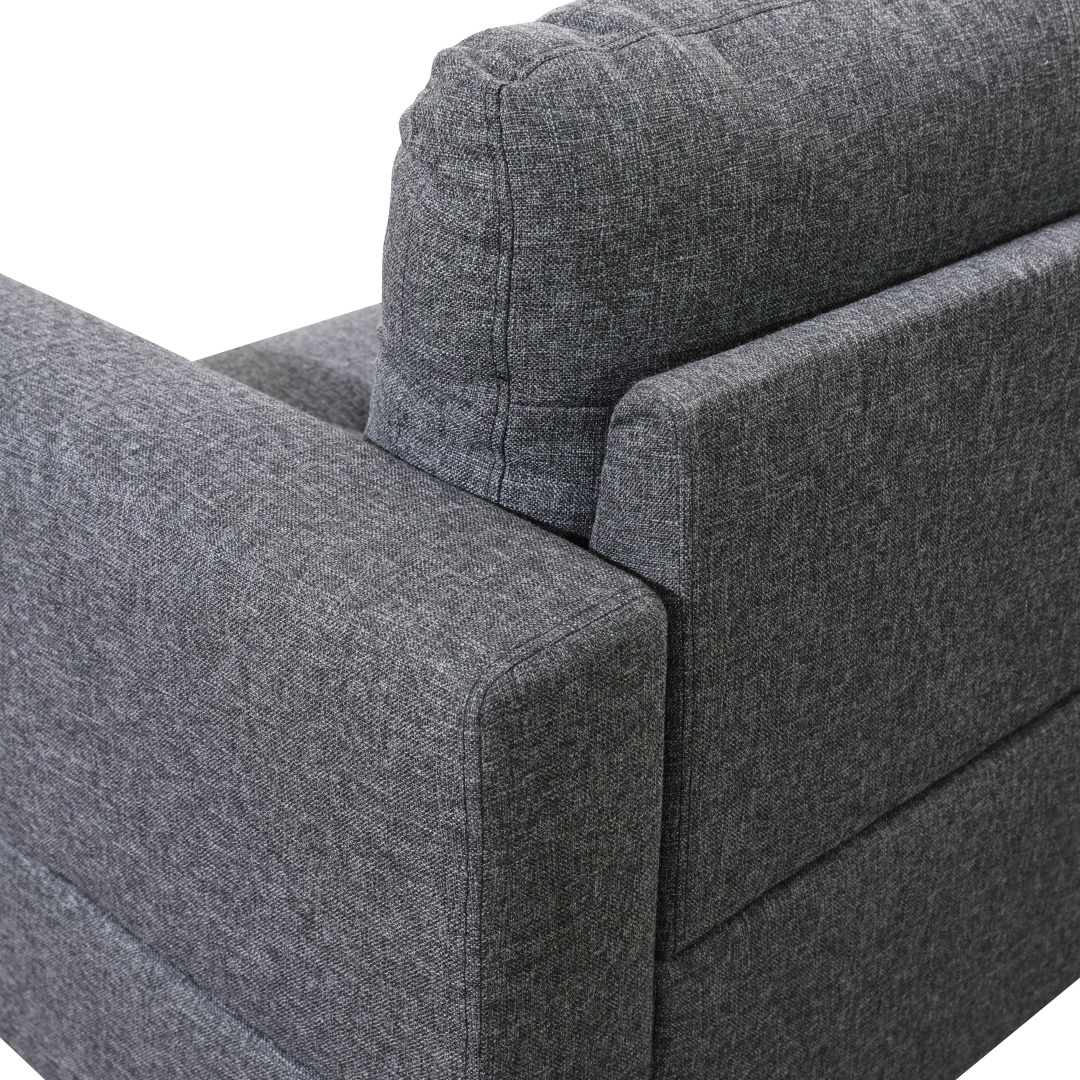 Pickup Only--Black Grey Linen Living Room Sofa Set