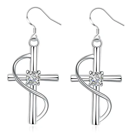 New Popular Elongated Cross Earrings