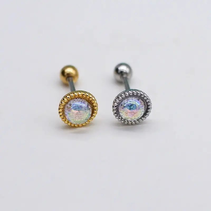 Women's Titanium Steel Colorful Love Earrings