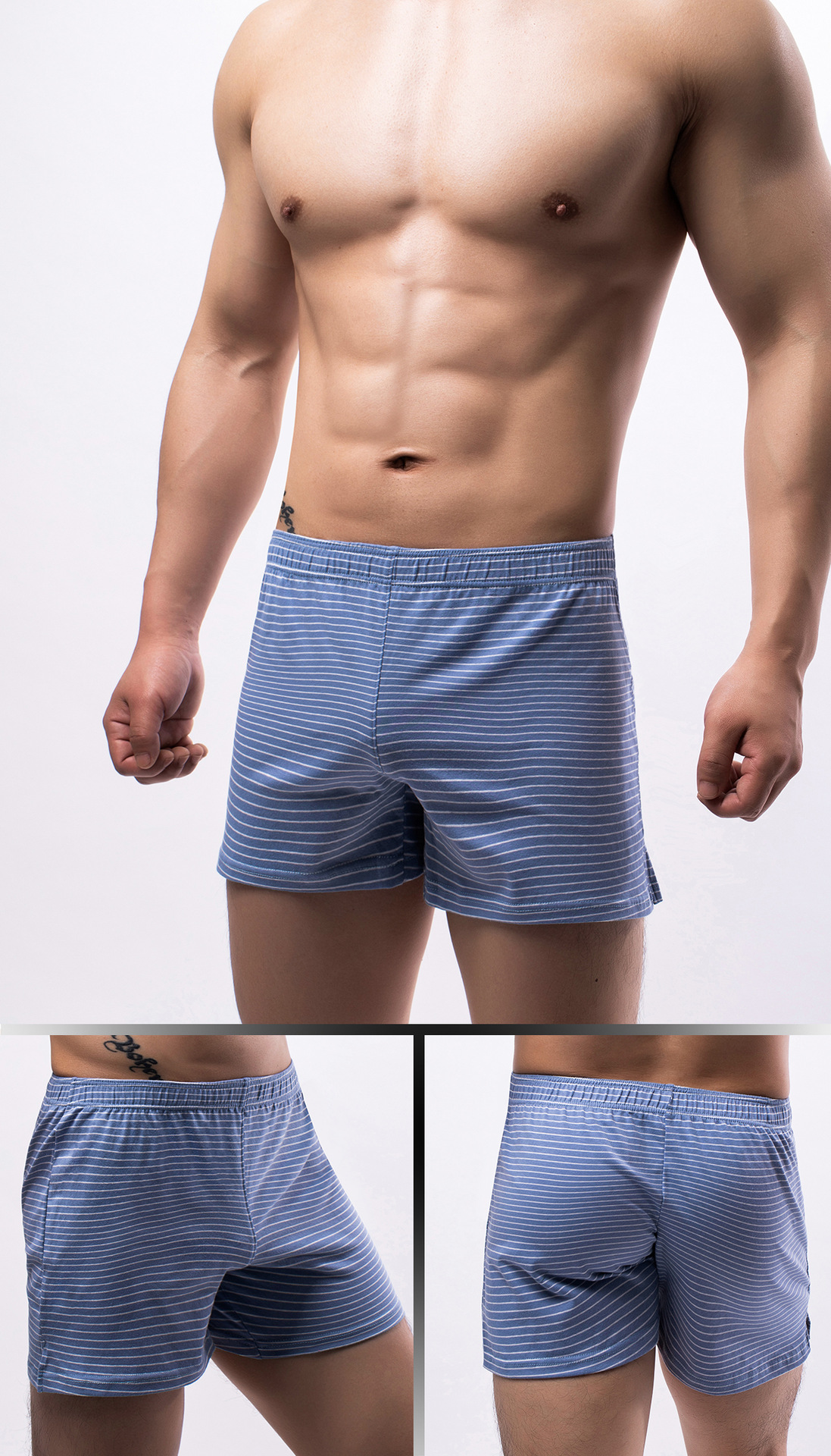 Title 2, Breathable Cool Striped Shorts Three-point Paja...