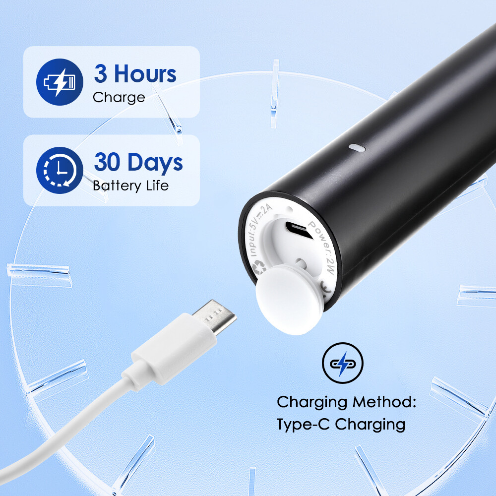Rotating Electric Toothbrush, Smart Timer 4 Brush Heads 5 Modes USB Rechargeable — image 2