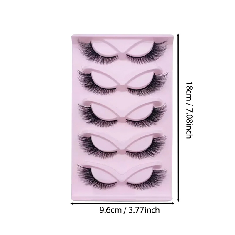 5 Pairs False Lashes Eyelashes Extension Cluster, Faux Mink Fluffy Long Full Look Eye Bottom,  Dramatic Cosmetic Makeup