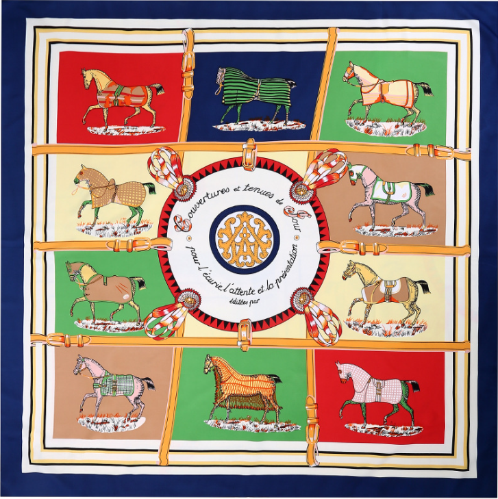 Scarf Twill Silk Shawl Large Square  Sunscreen 130cm Flower And Bird Jungle