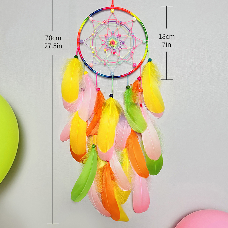 Title 3, Fashion Colorful Feather Dreamcatcher Hanging O...