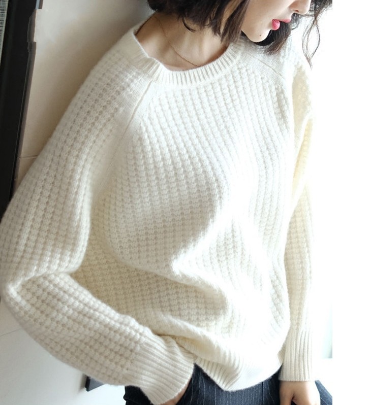 Corn Kernel Knit Woolen Sweater Short Loose Pullover Sweater Bottoming Shirt