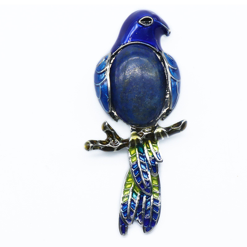 Gem Brooch Pendant, Crystal Agate, Shell, Magpie Inlaid Gemstone Alloy Pendant, Brooch, Necklace — foto 12
