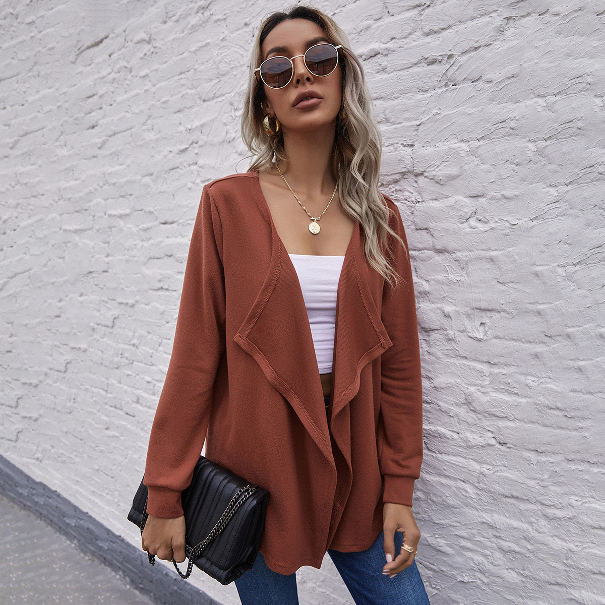 Ladies Fashion Long Sleeve Cardigan Jacket