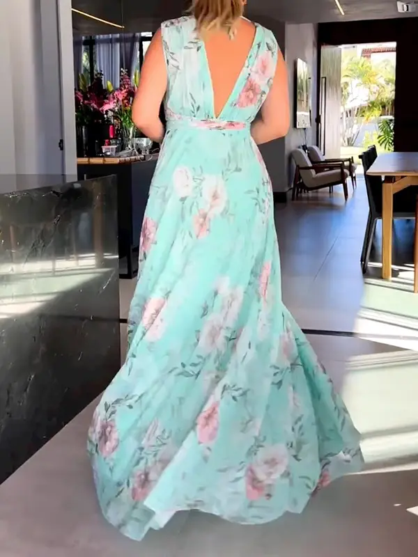 Women's Fashionable Printed Chiffon Dress