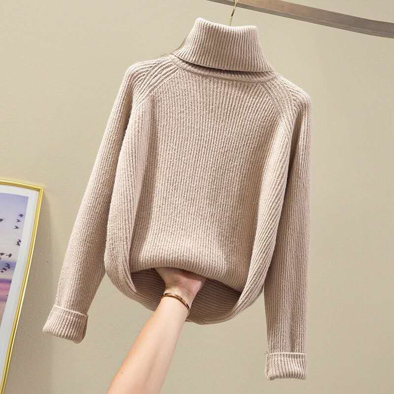 Women's Base Wool High-neck Thick Sweater