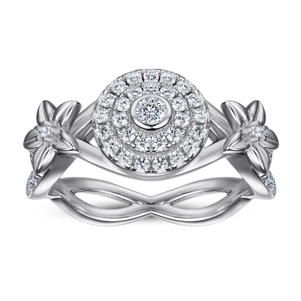 Silver Ring Fashion Flower Jewelry