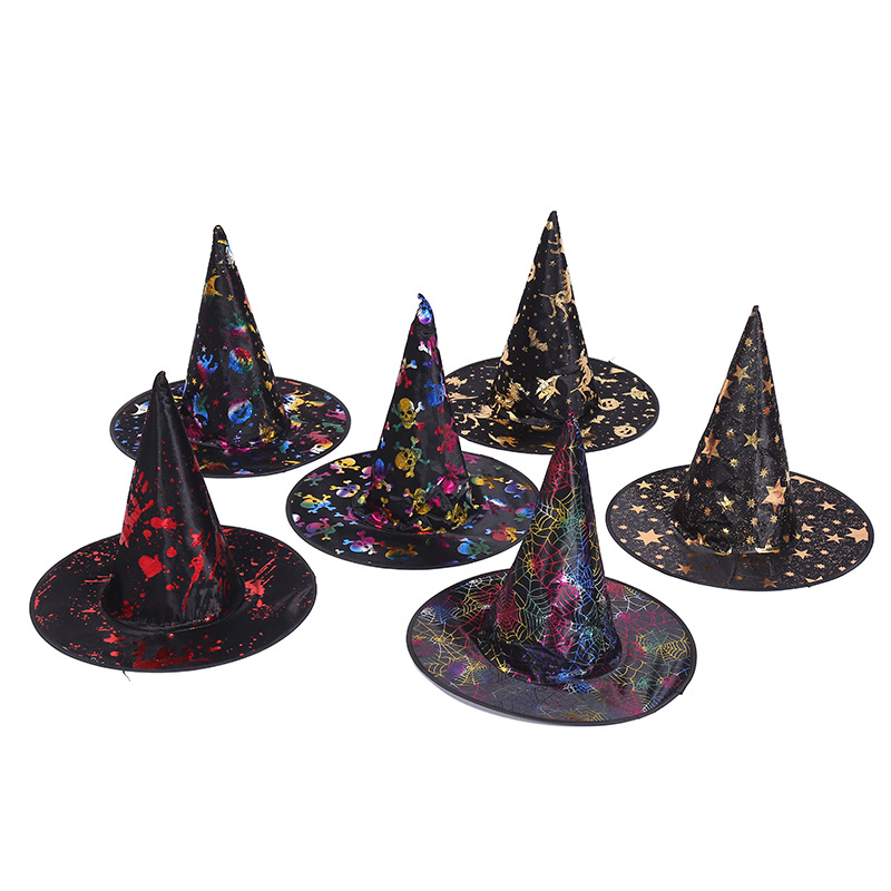 Title 9, Colorful Bronzing Pointed Widened Brim Witch Wi...