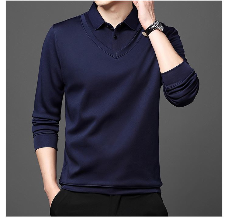 Long - Sleeve False Two Bottom Unlined Upper Garment Thin Turn - 11