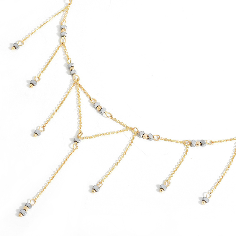 Handmade Chain Wild Temperament Hanging Black Gallstone Clavicle Chain Necklace