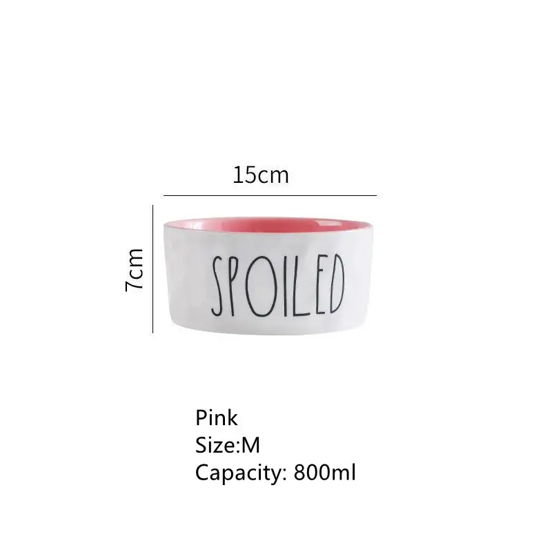 Contrasting Color English Pet Bowl Ceramic Drinking