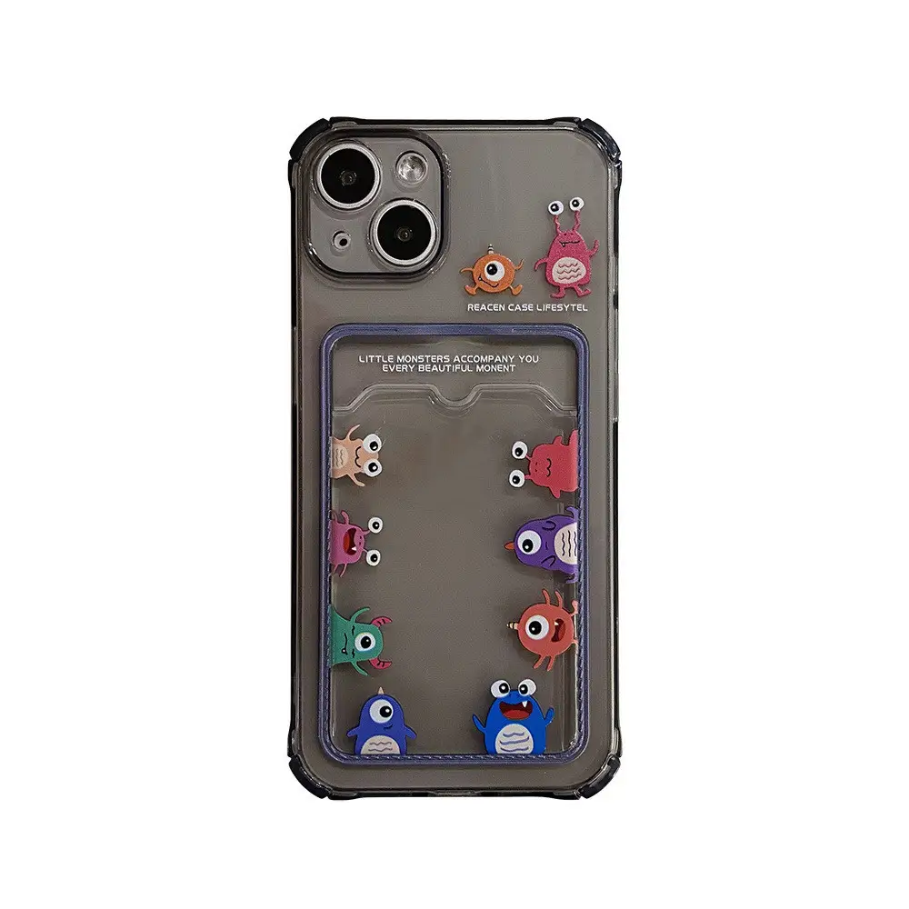Card Case One-eyed Mobs Transparent Gray Mobile Phone Case