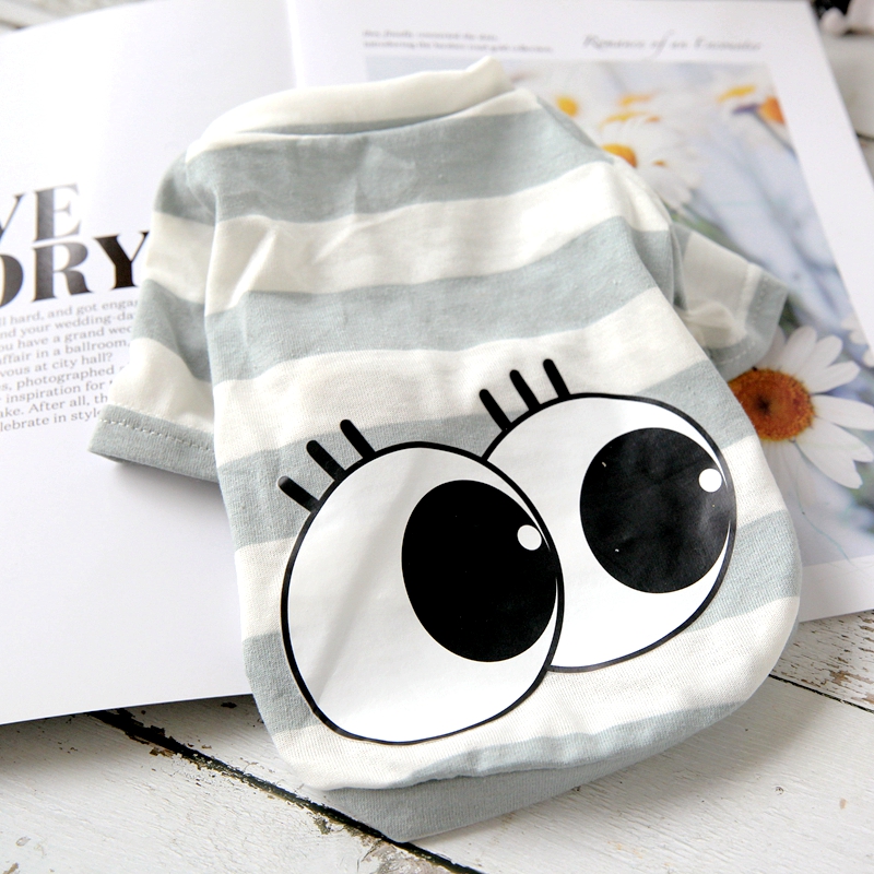 Dog Thin Summer Dress Spring Striped T-Shirt