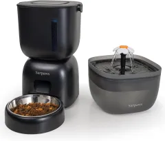 Smart Cat Feeding System - Dual Power Cat Feeder & Water Dispenser With Locking Lid, Desiccant Bag, Precise Portion Control For 4 Daily Meals, 10s ... - View 1