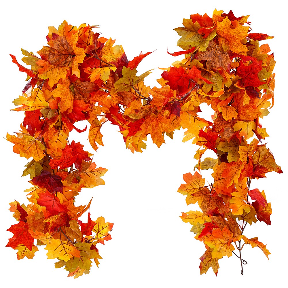 Autumn Fall Maple Leaves LED Lights Garland Hanging Plant Halloween Home Decor — image 9