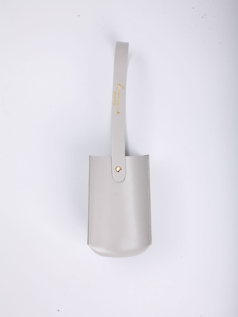 Leather Eco friendly Beverage Bag Coffee Cup Grey - Shop at LoveMi