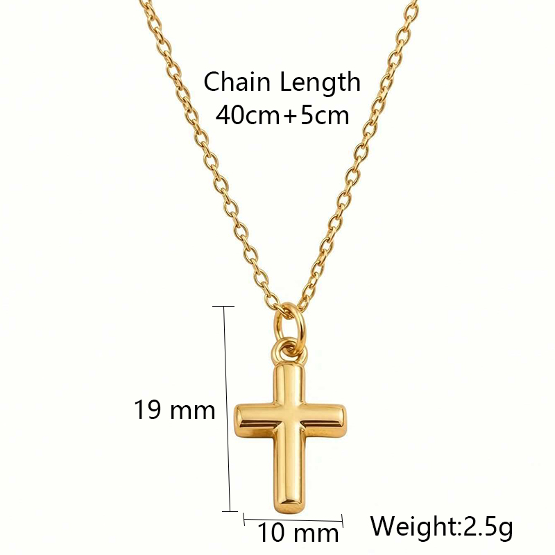 Stainless Steel Cross Pendant Necklace Earrings 6