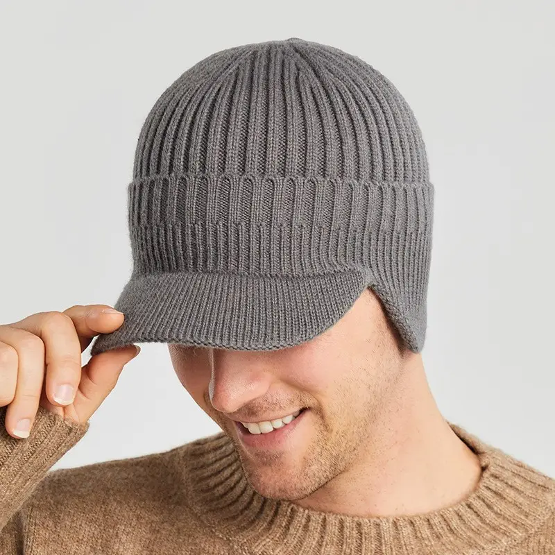 Autumn and Winter Outdoor Warm Ear Protection Knitted Hat