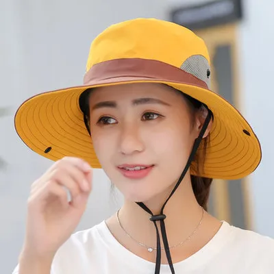 Summer Men's And Women's Outdoor Sports Fisherman Hats Yellow - Shop at LoveMi