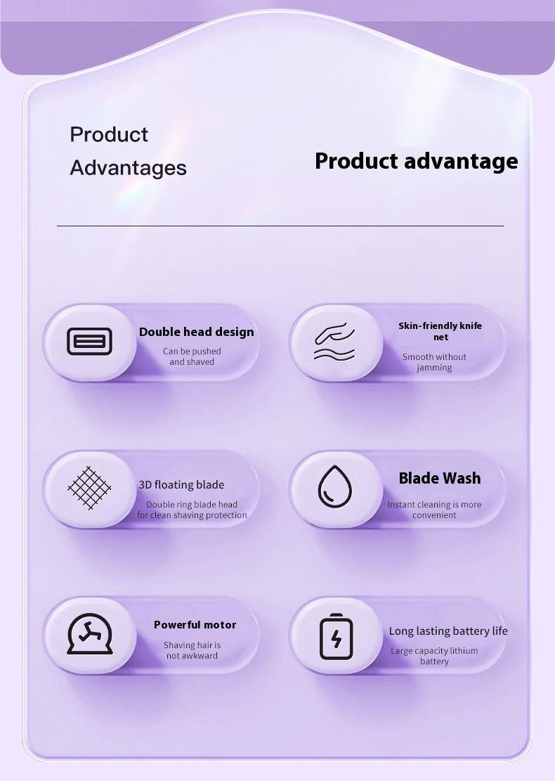 Women Mini Electric Hair Shaver,Double Head Electric Shaver