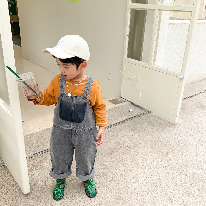 Spring Korean Style Boys And Girls Denim Overalls