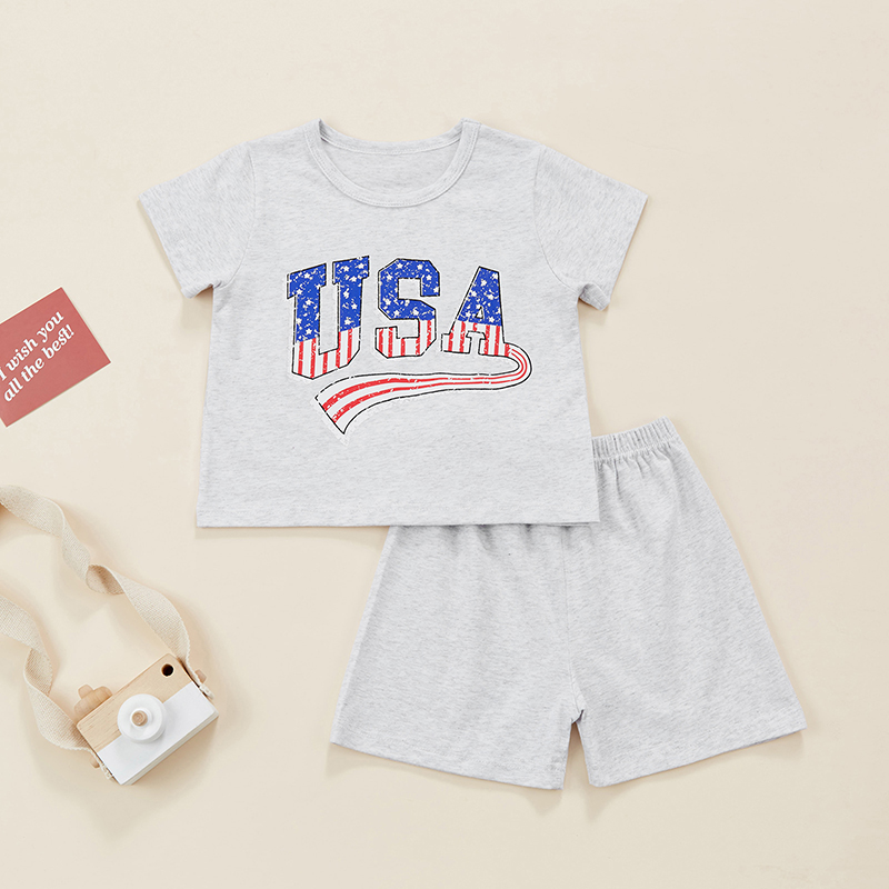 Summer New Children's Short-sleeved Shorts Two-piece Set